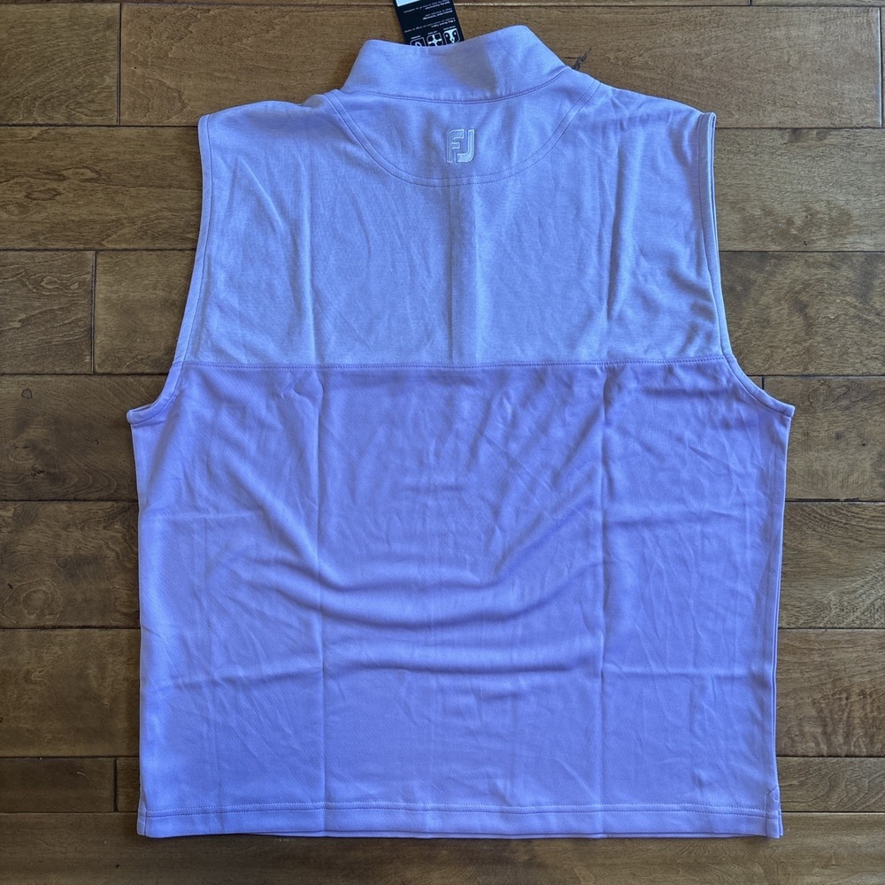 FootJoy FJ Mens Golf Vest Sz XL Lavender Heather Yoke 1/2 Zip Vest Pullover NEW - Picture 4 of 7